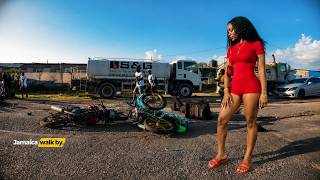 ✓WALKING MOST DANGEROUS ROAD In Portmore as 2 BIKE CRASH On Old Braeton Road In Jamaica 4k 🇯🇲