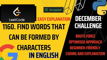 1160. Find Words That Can Be Formed by Characters |Easy | Leetcode - 1160| Leetcode daily challenges
