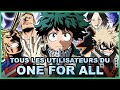 Les 10 utilisateurs du one for all et leurs pouvoirs expliqus  my hero academia