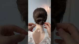 Easy Elegant Low Bun Hairstyle Tutorial ✨😍#support #trending
