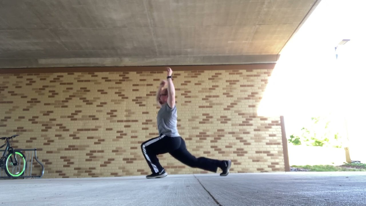 Reverse Lunge with Overhead Reach to Leg Swing - YouTube