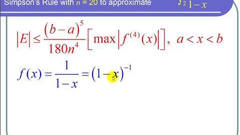 Finding the Maximum Error When Using Simpson
