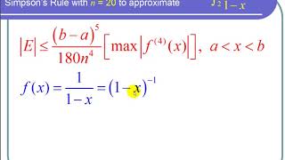 Finding The Maximum Error When Using Simpsons Rule