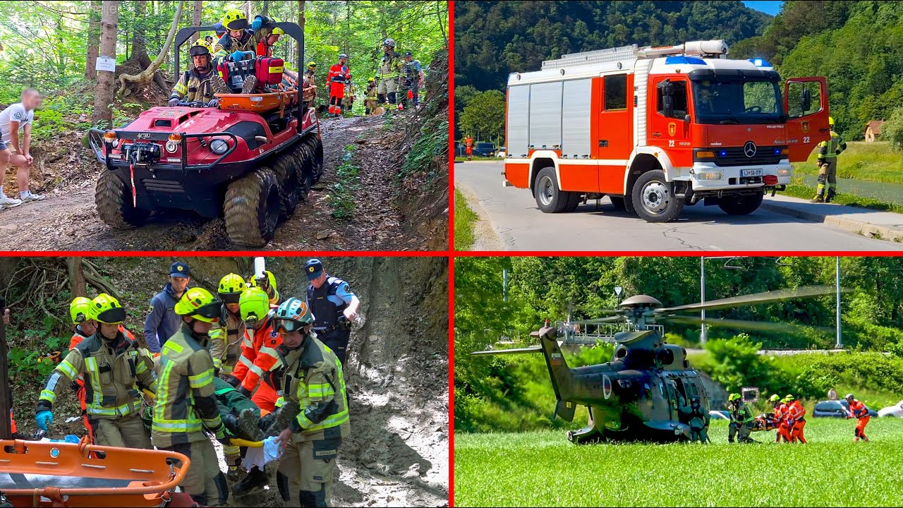 [DELOVNA NESREČA] VAJA PGE Celje, NMP SB Celje, PU Celje - reševanje poškodovanega gozdarja