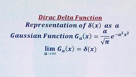 Weergave van de Dirac-deltafunctie als een limiet van de Gauss-functie.