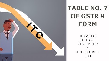 Table No. 7 | GSTR 9 Form|How to show Reversed & Ineligible ITC