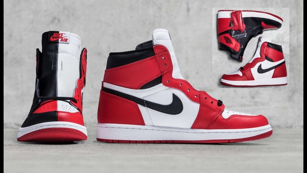 AIR JORDAN 1 HOMAGE TO HOME RETRO SNEAKER WITH SPLIT BRED CHICAGO