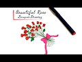 Easy Rose Drawing | Beautiful Rose Bouquet Drawing | Flower Bouquet Drawing Valentine&#39;s Day 2021