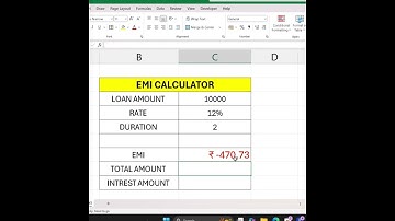 EMI Calculator। EMI CALCULATOR कैसे बनाएं #emicalculator#personalloan#excel #emi #homeloan#easyapply