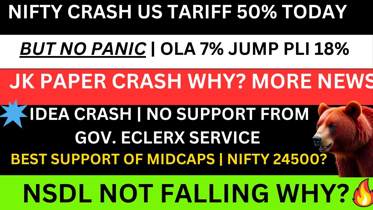 TRUMP TARIFF TODAY💥NIFTY CRASH IDEA NEWS JK PAPER SHARE NEWS💥OLA NEWS NSDL LATEST NEWS
