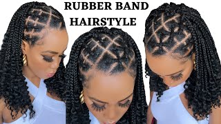 QUICK & EASY RUBBER BAND HAIRSTYLE ON  NATURAL HAIR / TUTORIALS / Protective Style / Tupo1