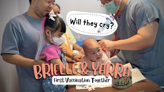 Will They Cry? - Brielle &amp; Yarra Simpson First Vaccination Together with Dr. Andy Japutra