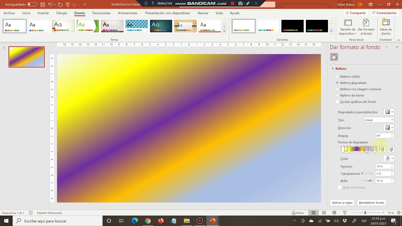 PowerPoint Diseñar Diapositiva Relleno Degradado - YouTube