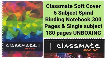 #Classmate Soft Cover 6 Subject Spiral Binding Notebook, 300 Pages &180 Pages, Unruled  UNBOXING