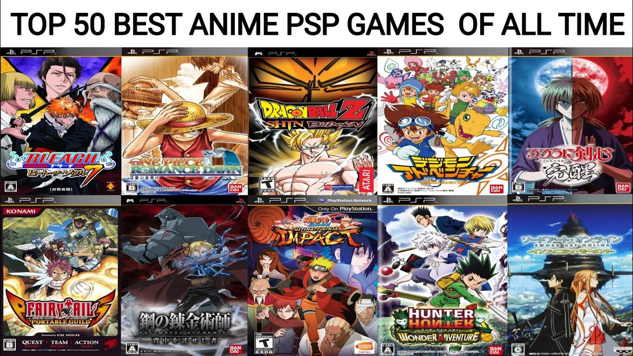 Top 50 Game PSP Anime Terbaik Sepanjang Masa | Game PSP Terbaik | Emulator PSP