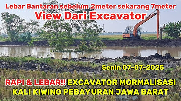 MANTAPP!! EXCAVATOR NORMALISASI KALI KIWING DI PEBAYURAN || KALI BEKASI #dedimulyadi
