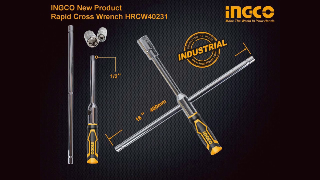 CRUZ CRUCETA SACA RUEDAS AUTO INDUSTRIAL INGCO HRCW40231 DADOS DE 17, 19, 23mm YouTube