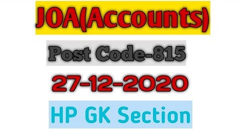 Hpsssb JOA (Accounts)||Post code-815||HP GK section fully solved 🔥🔥🔥
