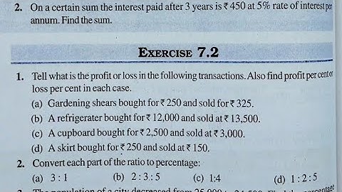 Class 7th maths l Exercise 7.2 l NCERT l Solutions l Chapter 7 l Compering Quantities l Q1 to Q5