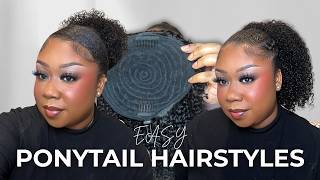 5 Minute Hairstyles for 4C Hair: Curly Drawstring Ponytail Edition