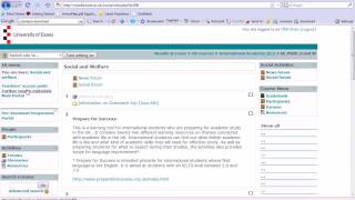 Essex University moodle for pre-sessional teachers