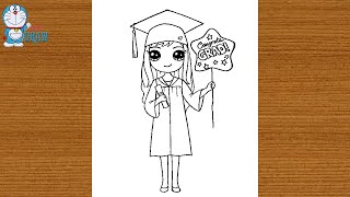 How to Draw a Cute Girl Graduate Congrats Grad!||Disegna Dog Girl Graduate Congrats Around!