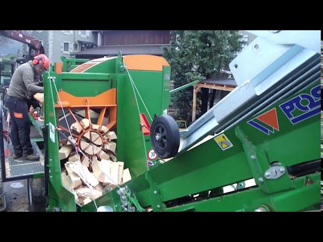 Linia produkcyjna drewna kominkowego - SpaltFix K-440 Multi & LogFix Posch  - YouTube
