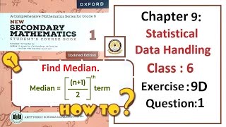 Exercise 9D Question 1  (Median) – Math Class 6 Army Public School (APS).