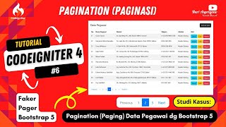 Tutorial Codeigniter 4: Membuat Pagination Data Pegawai dg Bootstrap 5 (Generate Data Dengan Faker) Update