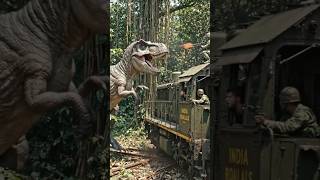 t-rex 🦖 attack on a armed train !