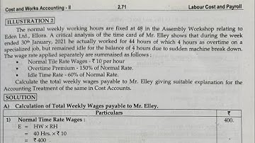 Cost Accounting Ch-2 Labour Cost and Payroll Q No.2 #semester4 #commerce #costaccounting #SPPU