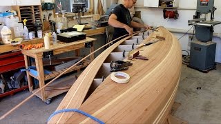 Closing hull on cedar strip canoe