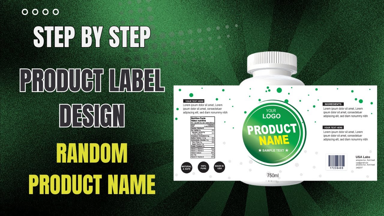 How to make Random Product Name Label Design in Illustrator | Latest 2025