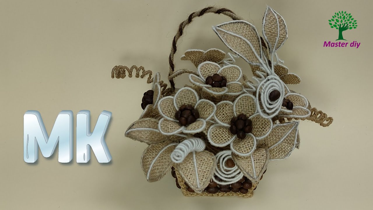 Красота из джута Цветы из джута и мешковины своими руками\Master diy