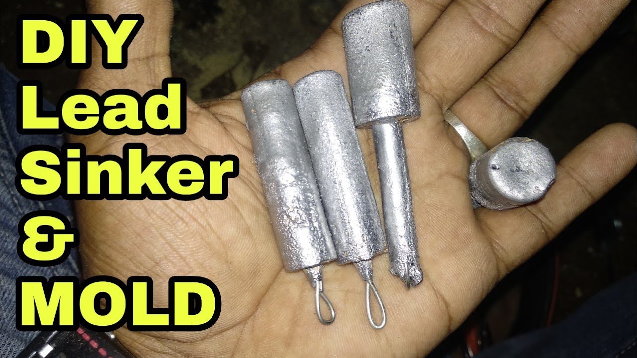 DIY Lead Sinker For Fishing  How to make lead sinker and mold at home 