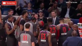 Bench Reaction To Kevin Durant's Lob To Russell Westbrook | East vs West | 2017 NBA All-Star