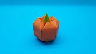 Halloween Pumpkin Origami | How to make a paper Pumpkin for Halloween. Idea for Halloween. by Origami Paper Crafts 411 views 1 year ago 12 minutes, 19 seconds