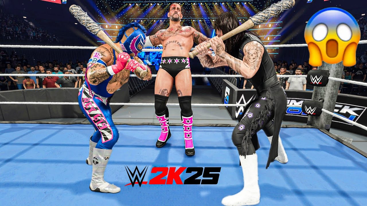 WWE 2K25 - Рей Мистерио и Доминик Мистерио разгромили Си Эм Панка на Friday Night Smackdown | Гей...