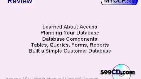Microsoft Access 101 (for Access 2003) Lesson 14. Review