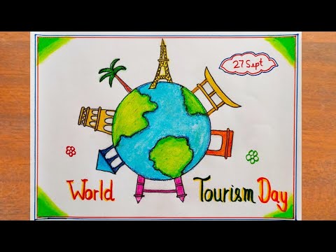 world tourism day easy drawing