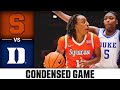 Syracuse vs. Duke Condensed Game | 2024-25 ACC Women’s Basketball
