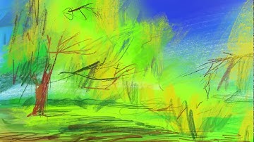 【 Sketch 】Walking under the trees at forsyth park digital painting time lapse