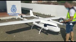 La Policía captura un dron de 4,3 metros modificado para llevar droga de Marruecos a España.