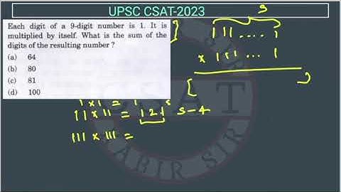 2023 CSAT Number System, Each digit of a 9-digit number is 1. It is multiplied by itself.