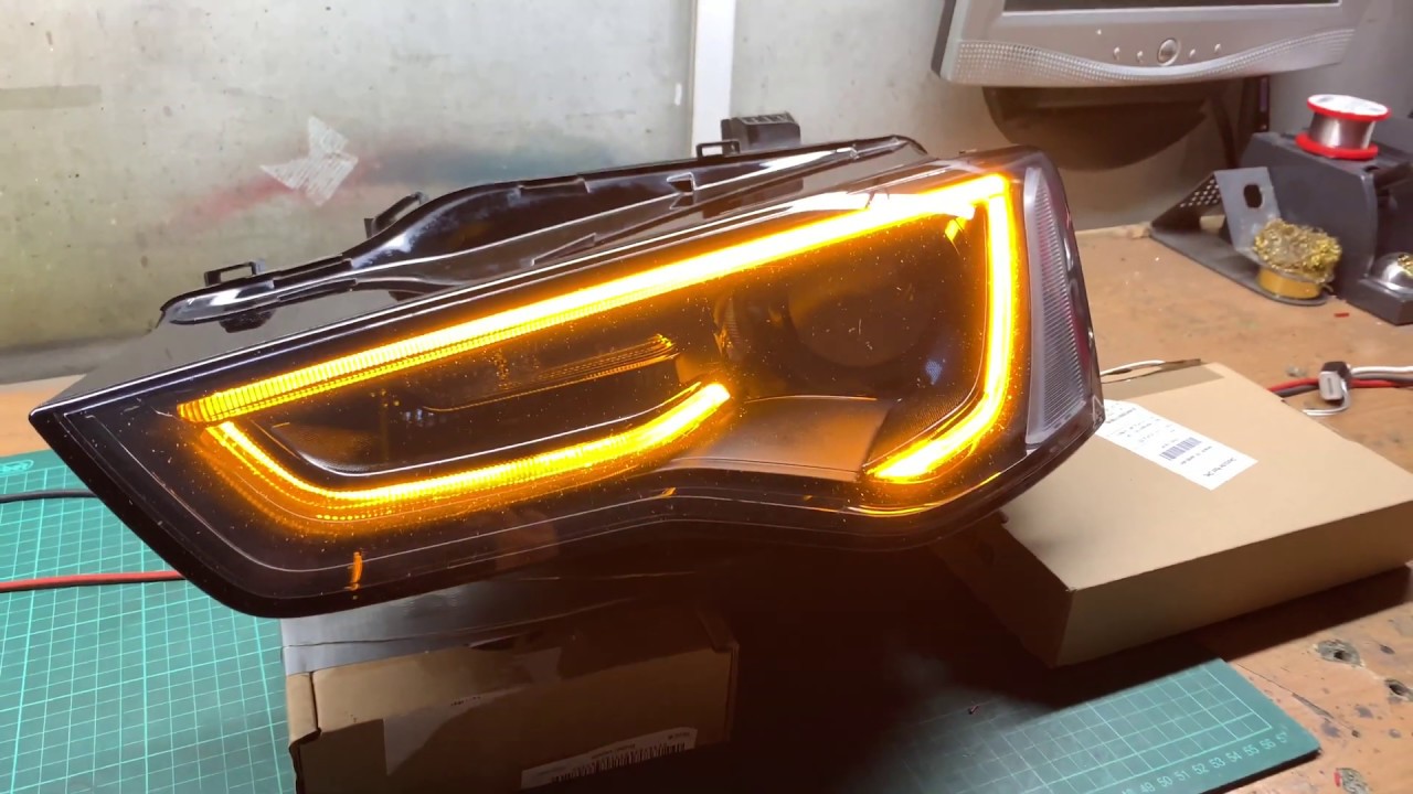 Audi A5 Faceliftscheinwerfer Blinker Umbau TFL-Led Blinker | schwarz lackiert | Tobi3c