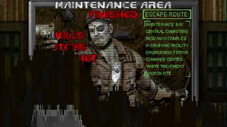 Doom Double Impact 100% Walkthrough - E1M1 - Maintenance Area