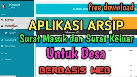 Aplikasi ARSIP Surat Masuk dan Surat Keluar Untuk Desa Berbasis Web - GRATIS