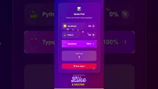 🚀 Build a Poll Voting App in 60 Seconds | Next.js + Framer Motion #nextjs