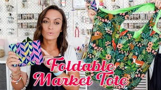 Foldable Market Tote - Beginner Friendly! Let’s Make the Grace Market Bag from I Think Sew
