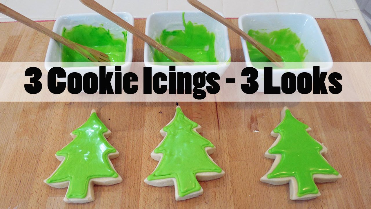 How To Make Cookie Icing Three Ways With Three Looks Youtube